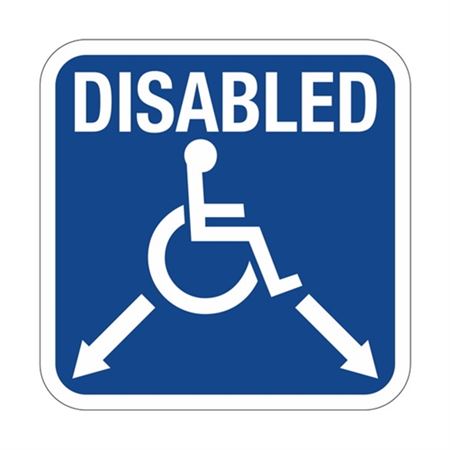 Disabled with Arrows Symbol Sign 18" x 18"